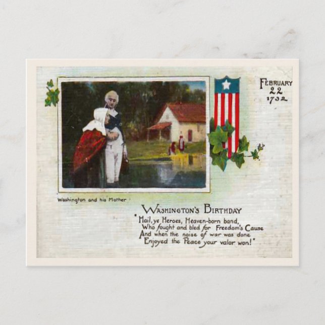 George Washington's Birthday Postcard (Front)