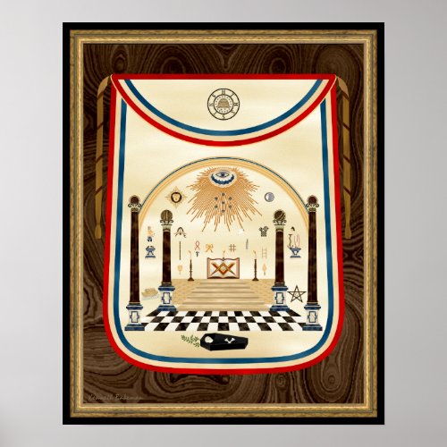 George Washingtons Masonic Apron Art Poster