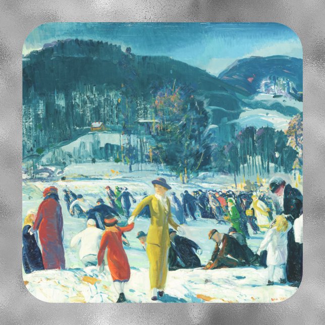 George Wesley Bellows -Love of Winter- Christmas Square Sticker (Creator Uploaded)