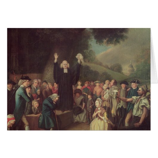 George Whitefield preaching Cards (Front Horizontal)