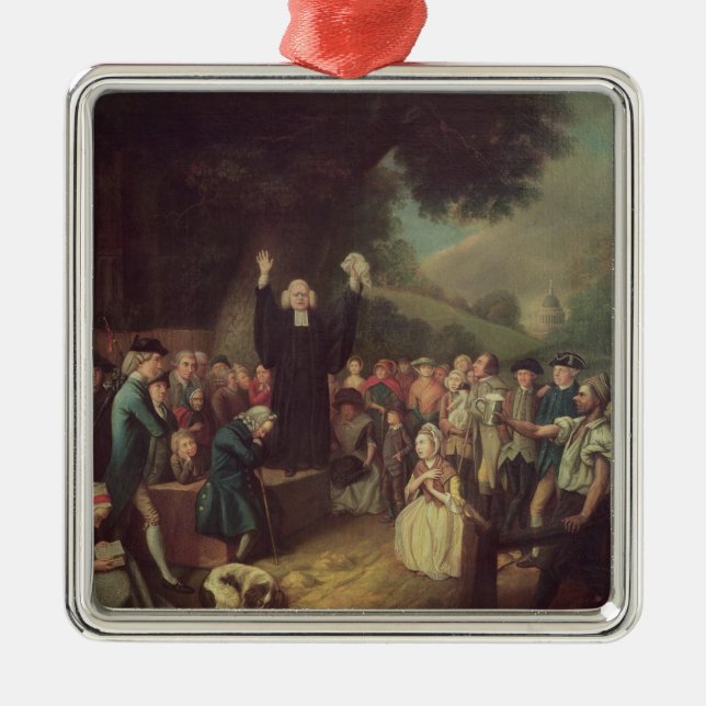 George Whitefield preaching Metal Ornament (Front)