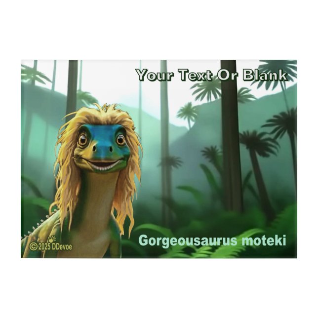 Georgeousaurus Blond Dinosaur Acrylic Print (Front)