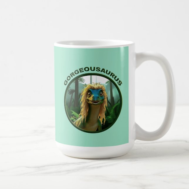 Georgeousaurus Blond Dinosaur Coffee Mug (Right)