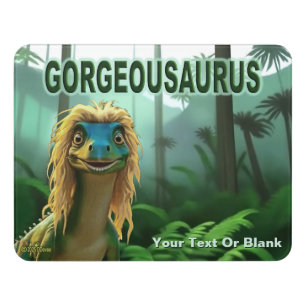 Georgeousaurus Blond Dinosaur Door Sign