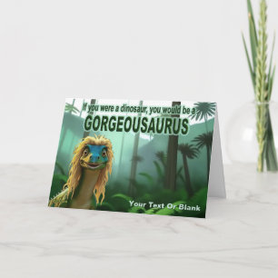 Georgeousaurus Blond Dinosaur Holiday Card