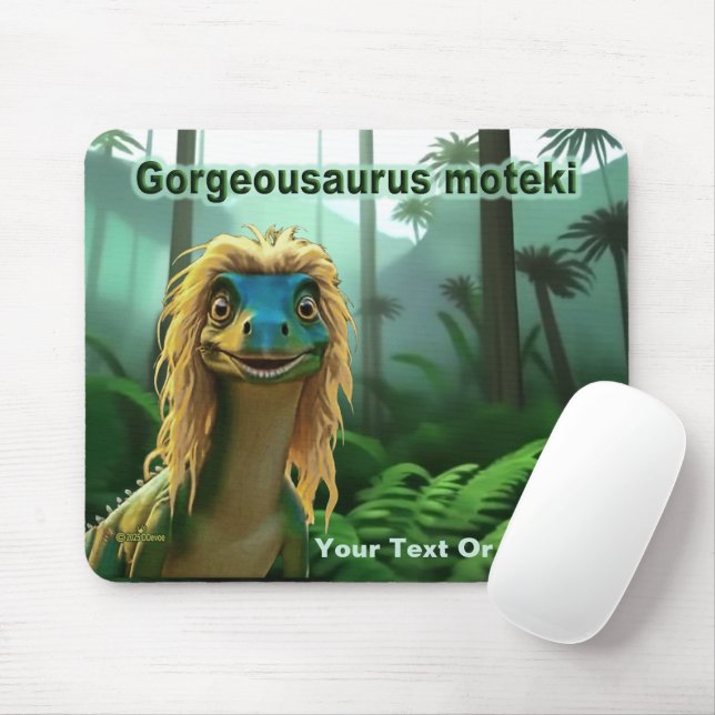 Georgeousaurus Blond Dinosaur Mouse Pad (With Mouse)