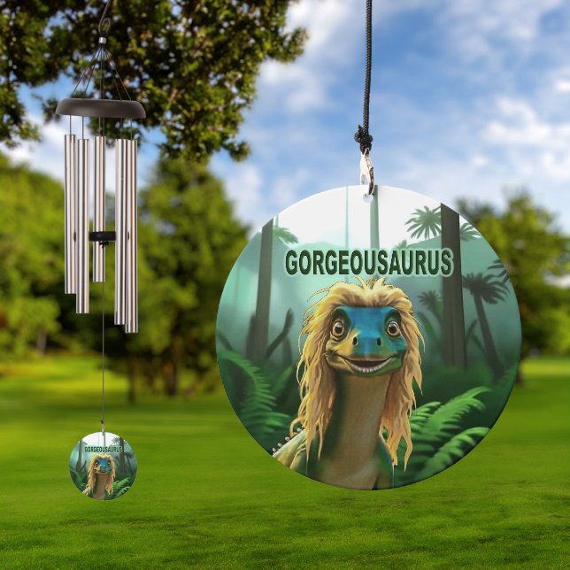Georgeousaurus Blond Dinosaur Wind Chime (Outdoor)