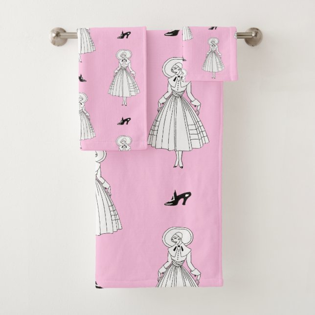 Georges Barbier 1920s Fashion Illustration Bath Towel Set (Insitu)