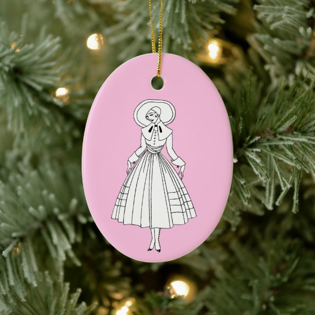 Georges Barbier 1920s Fashion Illustration Ceramic Ornament (Tree)