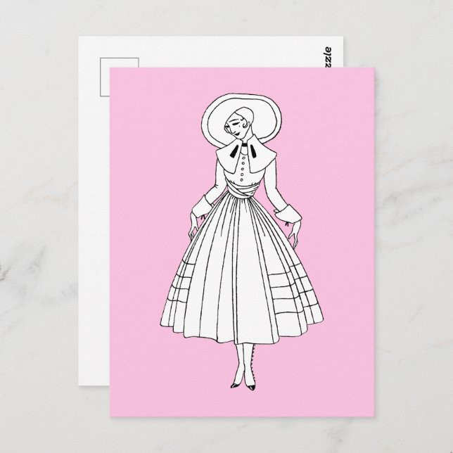 Georges Barbier 1920s Fashion Illustration Postcard (Front/Back)