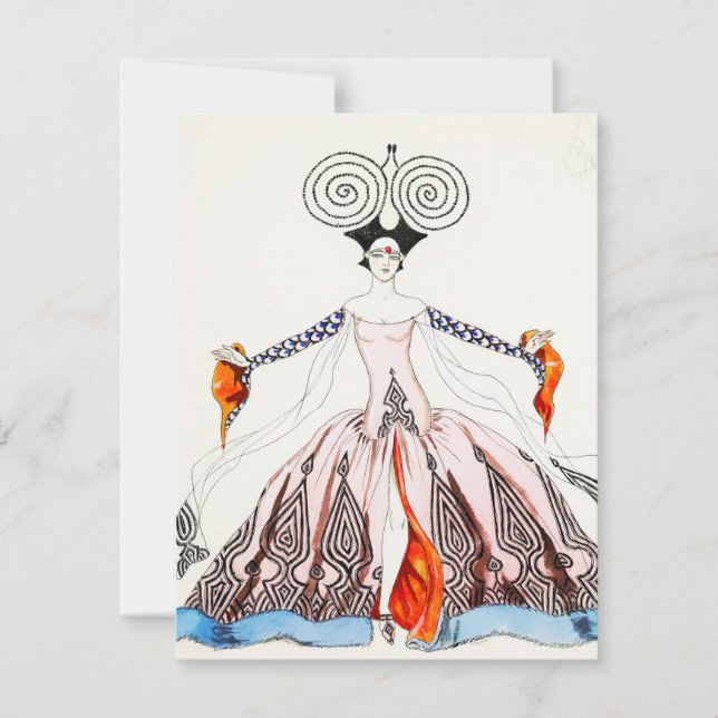 Georges Barbier Art Deco Fashion Note Card (Front)