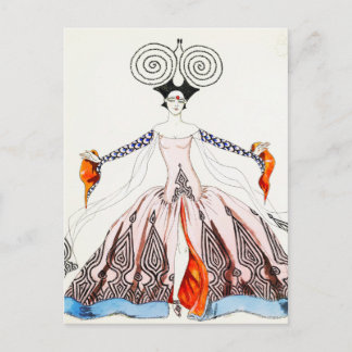 Georges Barbier Art Deco Fashion Postcard