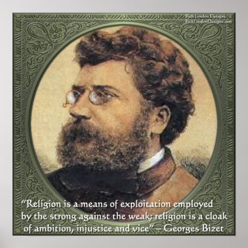 Georges Bidet Religion Exploits Quote Poster