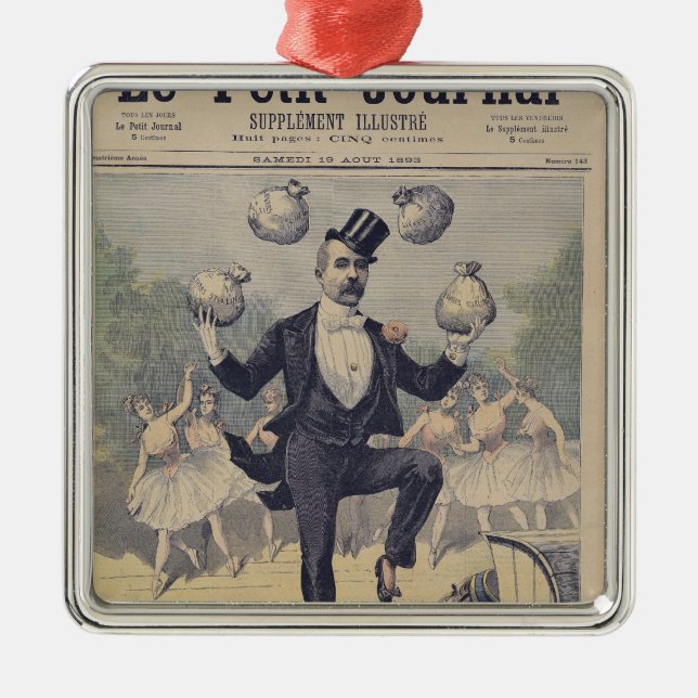 Georges Clemenceau  juggling bags of English Metal Ornament (Front)