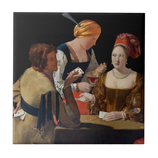 Georges de la Tour - Cheat with Ace of Diamonds Ceramic Tile (Front)
