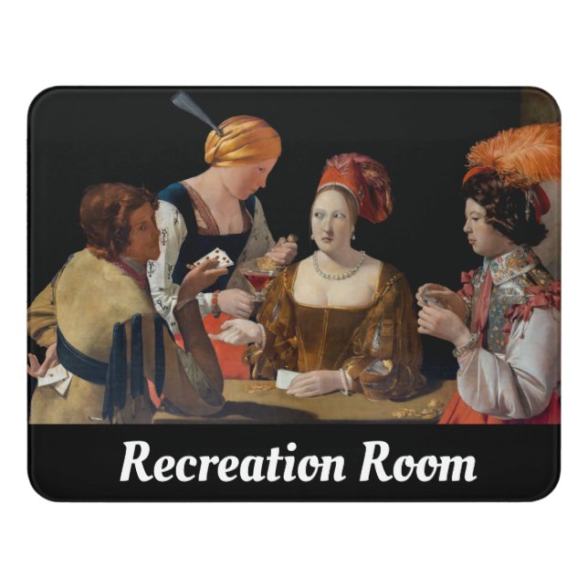 Georges de la Tour - Cheat with Ace of Diamonds Door Sign (Contemporary Front)