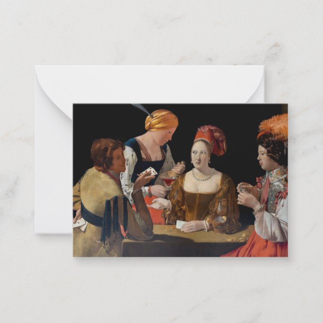 Georges de la Tour - Cheat with Ace of Diamonds Note Card (Front)