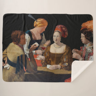 Georges de la Tour - Cheat with Ace of Diamonds Sherpa Blanket
