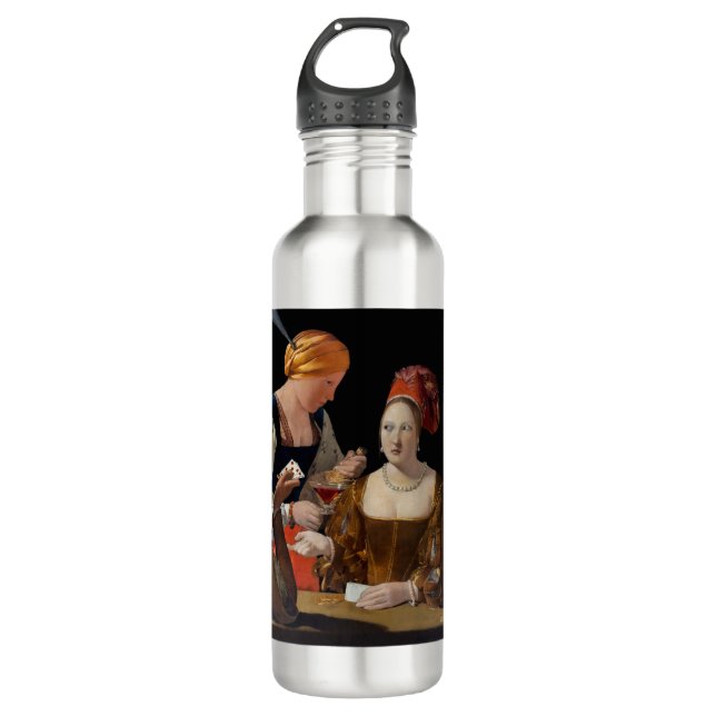 Georges de la Tour - Cheat with Ace of Diamonds Stainless Steel Water Bottle (Front)