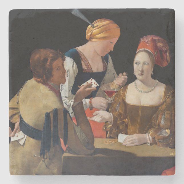 Georges de la Tour - Cheat with Ace of Diamonds Stone Coaster (Front)