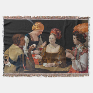 Georges de la Tour - Cheat with Ace of Diamonds Throw Blanket