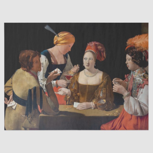 Georges de la Tour - Cheat with Ace of Diamonds Tissue Paper (Front)