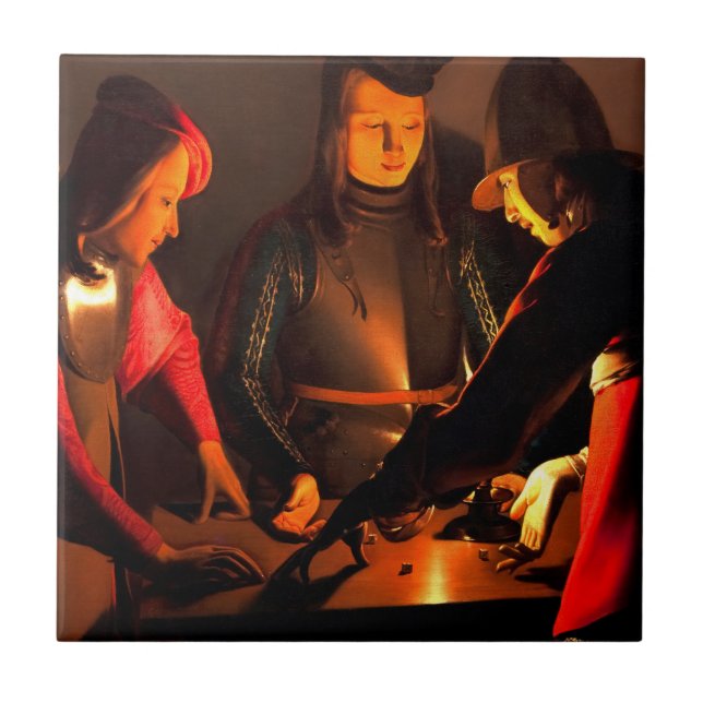 Georges de la Tour - The Dices Players Ceramic Tile (Front)