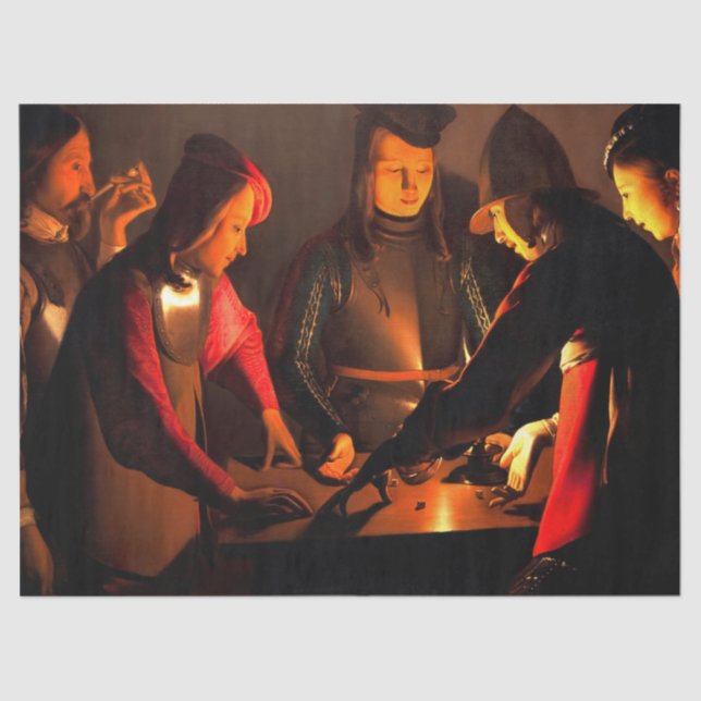 Georges de la Tour - The Dices Players Tissue Paper (Front)