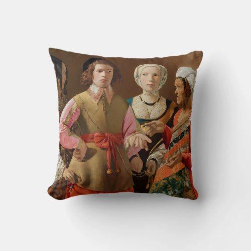 Georges de la Tour _ The Fortune Teller Throw Pillow