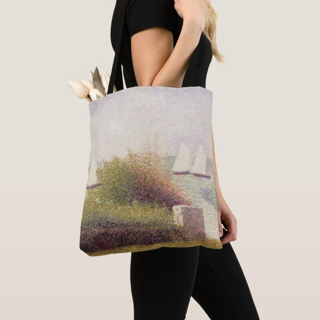 Georges Pierre Seurat | La Rade de Grandcamp Tote Bag (Close Up)