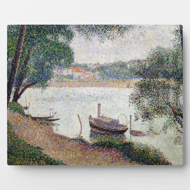 Georges Pierre Seurat | River Landscape with a boa Plaque (Front)