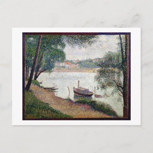 Georges Pierre Seurat  River Landscape with a boa Postcard