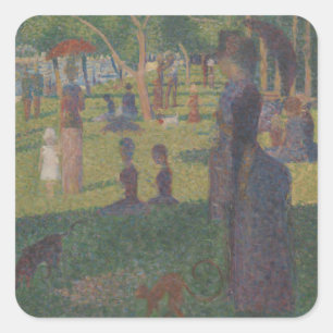 Georges Pierre Seurat Study for A Sunday on La G Square Sticker