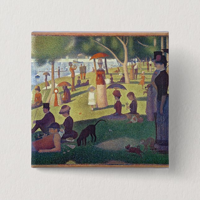 Georges Pierre Seurat | Sunday Afternoon on the Is Pinback Button (Front)
