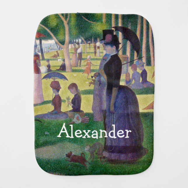 Georges Seurat - A Sunday on La Grande Jatte Baby Burp Cloth (Front)
