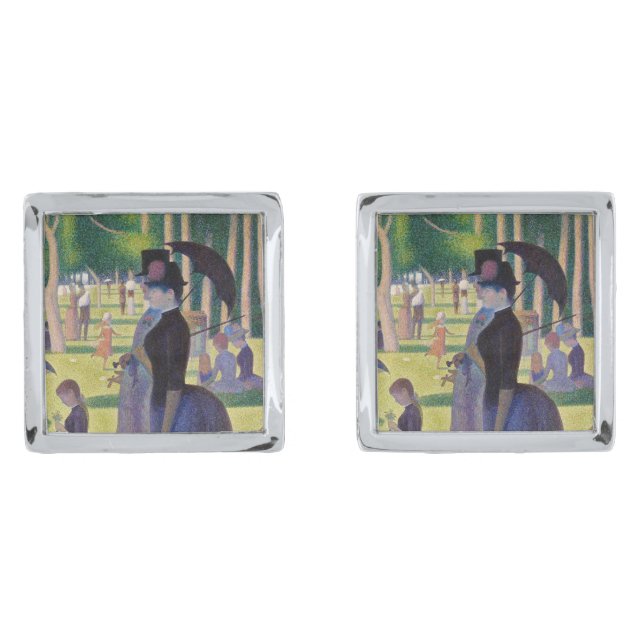 Georges Seurat - A Sunday on La Grande Jatte Cufflinks (Front)