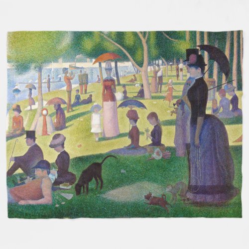 Georges Seurat _ A Sunday on La Grande Jatte Fleece Blanket