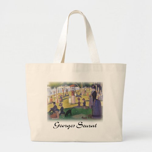 Georges Seurat _ A Sunday on La Grande Jatte Large Tote Bag
