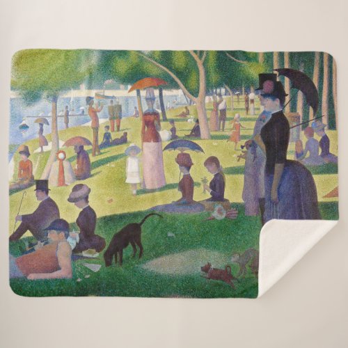 Georges Seurat _ A Sunday on La Grande Jatte Sherpa Blanket