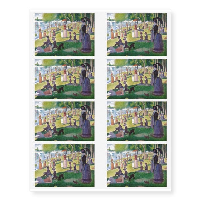 Georges Seurat - A Sunday on La Grande Jatte Temporary Tattoos (Front)