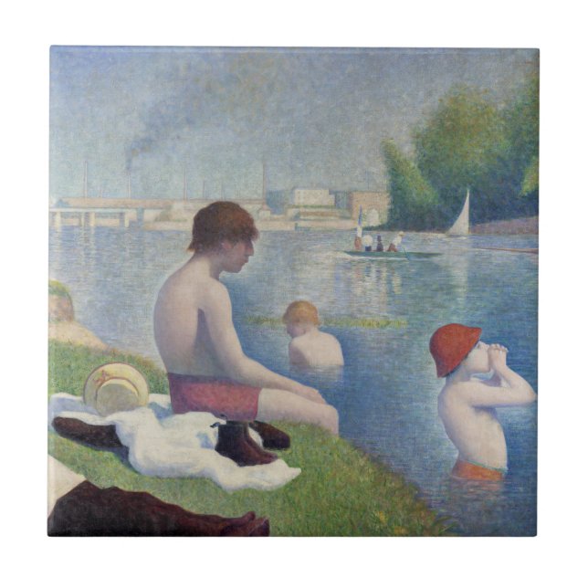Georges Seurat - Bathers at Asnieres Ceramic Tile (Front)