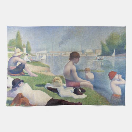Georges Seurat _ Bathers at Asnieres Kitchen Towel