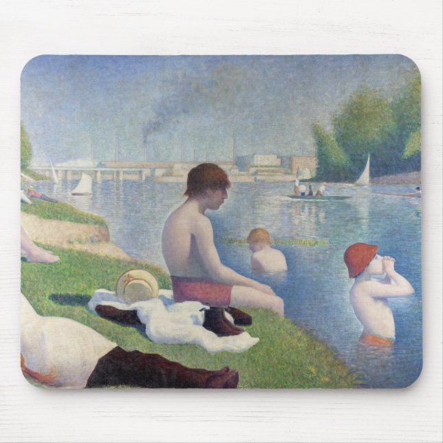 Georges Seurat - Bathers at Asnieres Mouse Pad (Front)