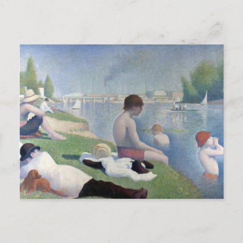 Georges Seurat Bathers at Asnires Postcard