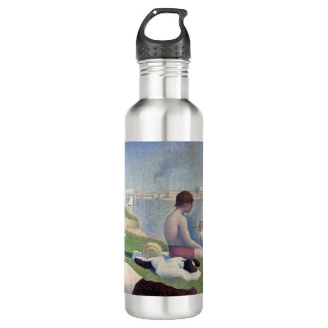 Georges Seurat - Bathers at Asnieres Stainless Steel Water Bottle (Front)