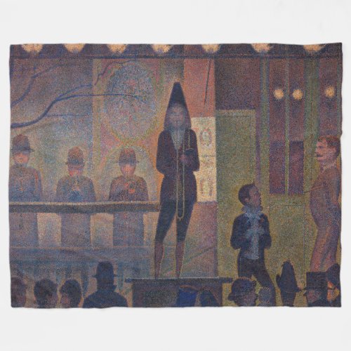 Georges Seurat _ Circus Slideshow Fleece Blanket
