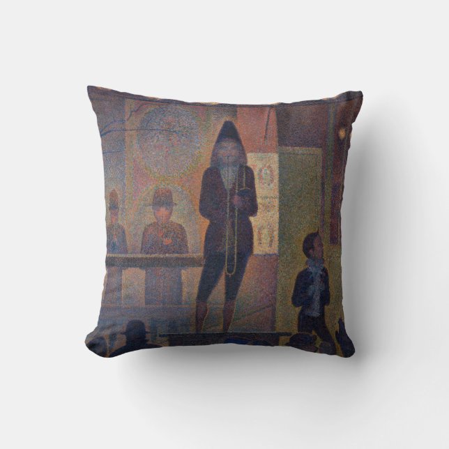 Georges Seurat - Circus Slideshow Throw Pillow (Front)