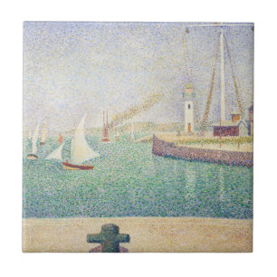 Georges Seurat - Entrance of the Port of Honfleur Ceramic Tile