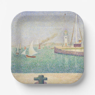 Georges Seurat - Entrance of the Port of Honfleur Paper Plates