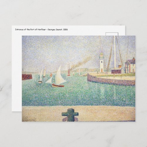 Georges Seurat _ Entrance of the Port of Honfleur Postcard